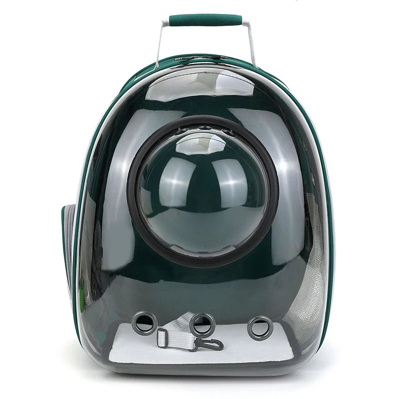 Transparent Pet Backpack Carrier - Breathable Space Capsule Design for Cats and Dogs