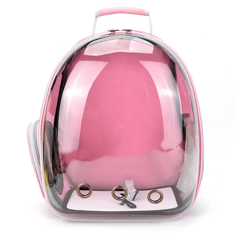 Transparent Pet Backpack Carrier - Breathable Space Capsule Design for Cats and Dogs