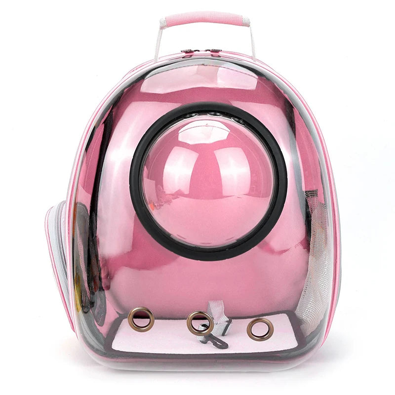 Transparent Pet Backpack Carrier - Breathable Space Capsule Design for Cats and Dogs