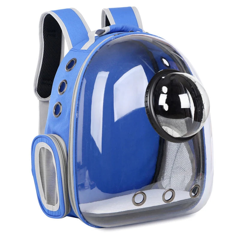 Transparent Pet Backpack Carrier - Breathable Space Capsule Design for Cats and Dogs