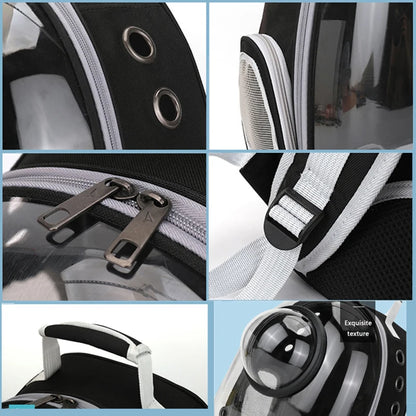 Transparent Pet Backpack Carrier - Breathable Space Capsule Design for Cats and Dogs
