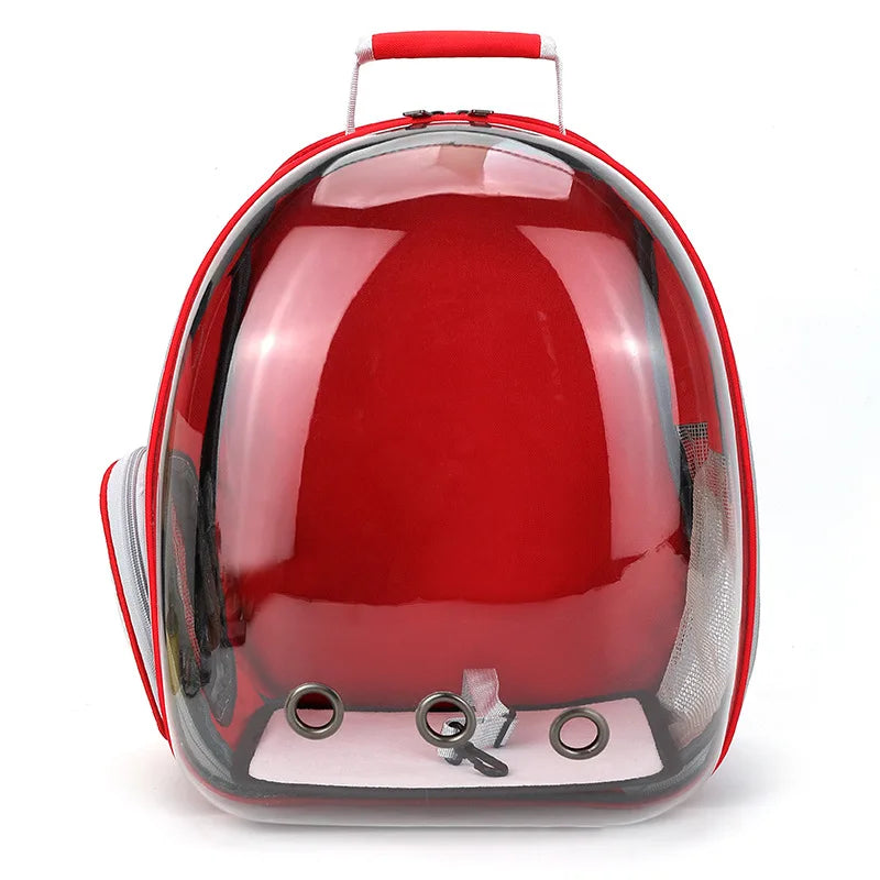 Transparent Pet Backpack Carrier - Breathable Space Capsule Design for Cats and Dogs