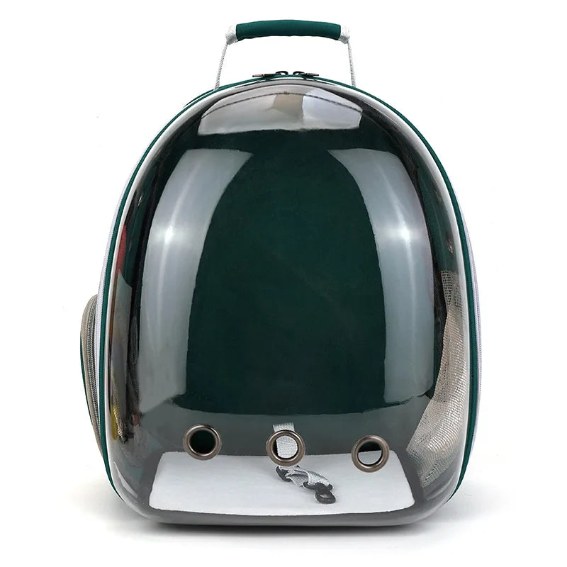 Transparent Pet Backpack Carrier - Breathable Space Capsule Design for Cats and Dogs