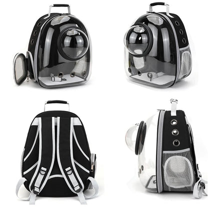 Transparent Pet Backpack Carrier - Breathable Space Capsule Design for Cats and Dogs