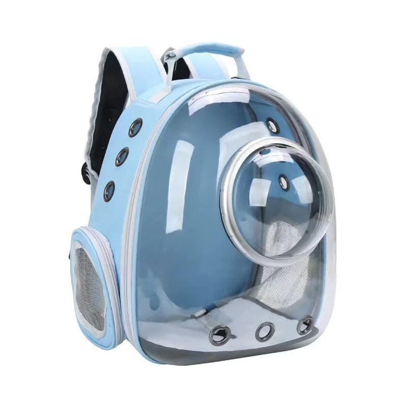 Transparent Pet Backpack Carrier - Breathable Space Capsule Design for Cats and Dogs