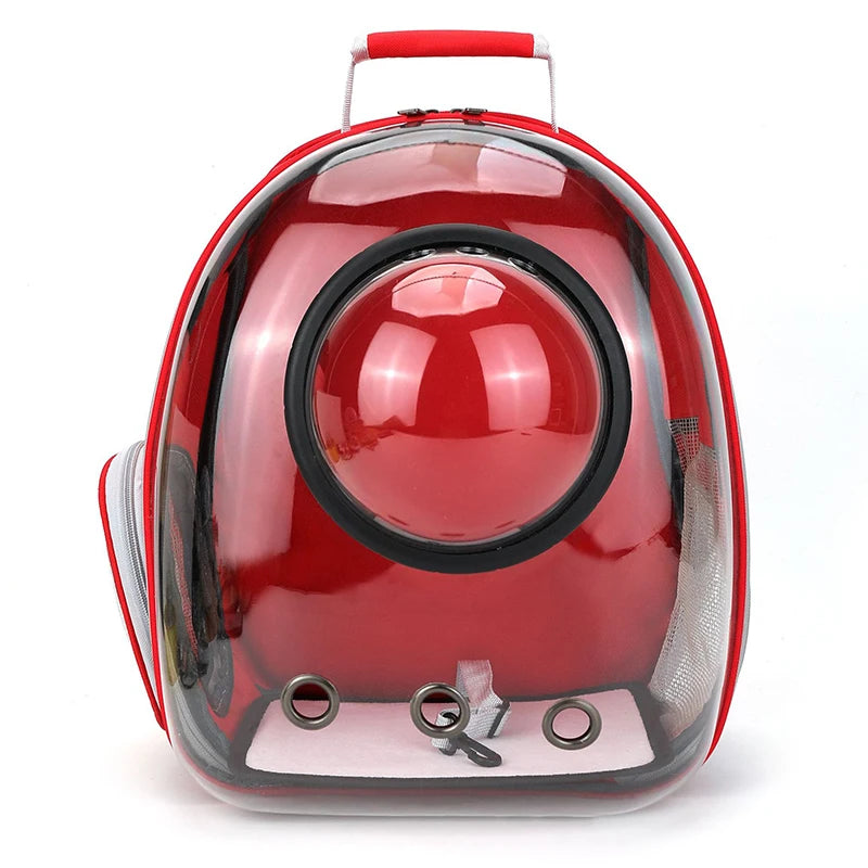 Transparent Pet Backpack Carrier - Breathable Space Capsule Design for Cats and Dogs