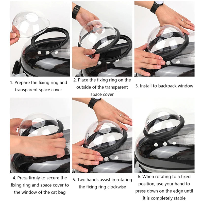 Transparent Pet Backpack Carrier - Breathable Space Capsule Design for Cats and Dogs
