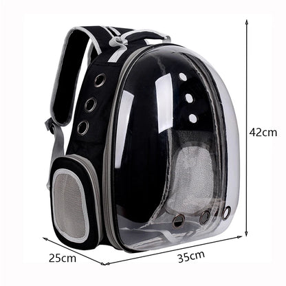 Transparent Pet Backpack Carrier - Breathable Space Capsule Design for Cats and Dogs