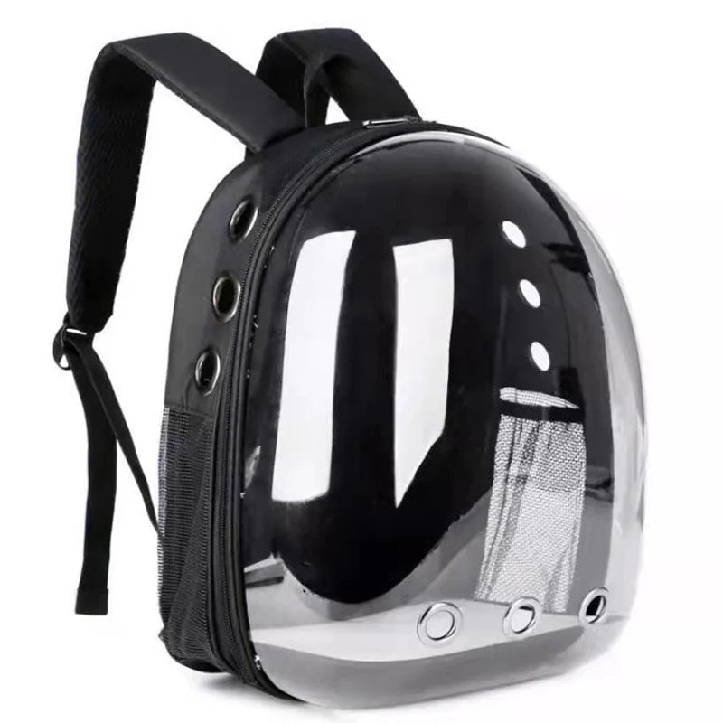 Transparent Pet Backpack Carrier - Breathable Space Capsule Design for Cats and Dogs